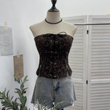 Real-Patting Leopard-Print T-Traceed Bra Strap Chest Pad Anti-Slip Short Repair Vest Top 6230