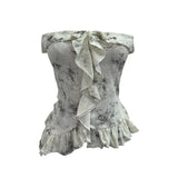Real Shot With Anti-Slip Strip Tie Dyed Hole Design Dark-Smear Bra Waist Loaf Side Short Top 2709