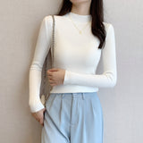 Half-High Collared Bottomed Women 2026 Autumn And Winter New Thin Cloth Cloth With Tight Sweater Slim Thin Knitting Top
