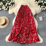 Sweet Literary And Artistic Small Fresh Broken Flowers Half-Dress Girl Spring And Summer 2026 New High-Waist A Word Loose Big Swing Skirt