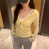 Early Autumn Unique Super-Looking Hooded Long-Sleeved Shirt Women 2025 New Leisure Sports Outside Sun Protection Top