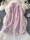 Net Yarn Half Dress Women's Autumn And Winter New High-Rise Thin Three-Dimensional Flower Embroidery Slid A Word Swing Skirt Dress Skirt