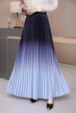 2025 New High-End Women's Dress Gradient Half-Dress Skirt Women's Long Dress High Waist Lengthened Version Of The 100-Folded Skirt