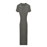 Autumn 2025 New Women's Fashion Fashion Threaded Knitted Long Dress 3471104
