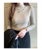 Half-High Collar Bottomed Shirt Women With Thin 2026 Spring And Autumn New Long-Sleeved Knitted Shirt Top