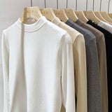 2026 Early Spring Half-Necked Bottom Shirt Women Autumn And Winter Threaded Elastic Soft-Haired Skin Grinding Inside The Coat