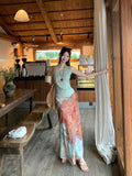 Island Vacation Relaxation Temperament Suit Female Tie Hanging Neck Sling Yunnan Dali Tourism Photo Skirt