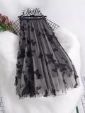 Three-Dimensional Butterfly Net Dress 2025 New Large Swing A Word Umbrella Skirt In The Long Skirt Women's Autumn And Winter Live Explosion