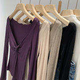 2026 Spring Festival Lysier Tian Silk Wool High-End Kinesi V Collared Women's Autumn And Winter Commuter Tops