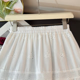 French Embroidery Flower Hollow Lace Splicing Half Dress Girl Spring 2026 High-Waist A Word Loose Swing Cake Skirt