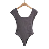 The New Sexy Generous Collar Tightness With A Thin Back-Joint Short-Sleeved T-Shirt Thai Top