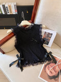 French Small Fragrant Sleeveless Vest Shirt Women's Summer New Design Sense Small Slim Pendative Splicing Vest