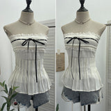 Real Shoot Hottie Tset Lady Summer Lace Lace T-Shirt With Bra Strap Short Vest Strap 8828