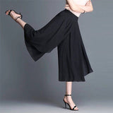 Chiffon Thin Skirts Summer Seven-Point Broad Leg Trousers Large Tight High-Waisted Loose Casual Pants Women's Skirt