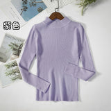 Half-High Collared Bottomed Women 2026 Autumn And Winter New Thin Cloth Cloth With Tight Sweater Slim Thin Knitting Top