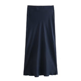 2025 Autumn New Women's Fashion Silk Silk Texture Feel Flute Multi-Colored Skirt 8338537