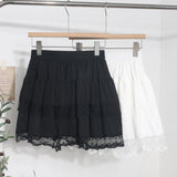 Real Shooting Lace Lace Double Cake Dress Girl Summer Tight High Waist A-Word Skirt Fluffy Short Skirt 2081