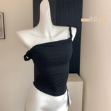 Net Red Anchor Concert Private Dress Design Sense Of Niche Word-Collar Temperament Kinky Top Female Pure Lust Atmosphere Tide