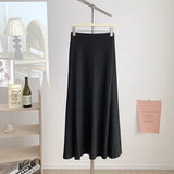 2025 Summer Summer Modal Dress Women Feel Loose Soft Casual Simple Gray Hip Long Skirt