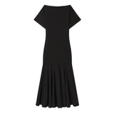 2026 Spring New Women's Bat Sleeve Splicing Long Repair Dress 2335161