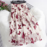 Three-Dimensional Butterfly Net Dress 2025 New Large Swing A Word Umbrella Skirt In The Long Skirt Women's Autumn And Winter Live Explosion