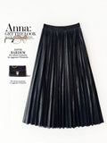 Metal-Sensitive Silk Light Skirt Stand 100-Fold Skirt Woman Long-Singed A-Shaped Skirt