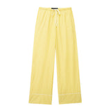 Spring And Summer New Striped Loose Shirt 3217253 Pajamas Trousers 6929414