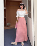 New 100-Fold Skirt Mid-Long Umbrella Skirt Wave Folding Skirt High Waist-High Body Dress