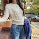 Ma Hua Round Collar Collar Sweater Long Sleeves On The Bottom Of The Knitted Shirt Women's Autumn And Winter 2025 New Single Wear Beautiful Top