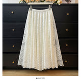 Lace Hook Hollow Half-Dress Woman Autumn High Waist Hanging Feeling Loose Folds Long Umbrella Skirt