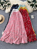 Sweet Literary And Artistic Small Fresh Broken Flowers Half-Dress Girl Spring And Summer 2026 New High-Waist A Word Loose Big Swing Skirt