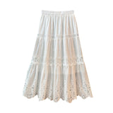 French Embroidery Flower Hollow Lace Splicing Half Dress Girl Spring 2026 High-Waist A Word Loose Swing Cake Skirt