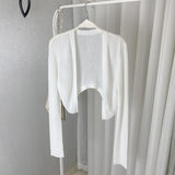 White Cardigan Knitted Coat Thin Small Shawl Women's Shawl 2026 Summer New External Sun Protection Shirt