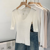2026 Early Spring Temperament Style Of Thousands Of Temperaments In The Middle Sleeve Wool Knitted Shirt Women Hit Beautiful