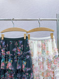 2025 Spring And Summer New Lace Splicing Mesh Dress Heavy Industry Nail Bead Printing Tight High Waist Half-Body Skirt Medium Long
