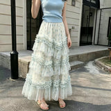 Real Shooting French Lace Lace Dress Girl Sweet Princess Dress Design Fluffy Cake Skirt