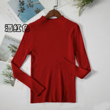 Half-High Collared Bottomed Women 2026 Autumn And Winter New Thin Cloth Cloth With Tight Sweater Slim Thin Knitting Top