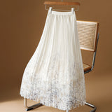 Print Mesh Dress Half Dress Girl Spring And Summer 2025 New Broken Flower Yarn Skirt In The Long-Scared 100-Fold Skirt A-Word Dress