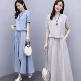 Cotton Dress Two Sets Of 2025 Summer Dress New Women's Belly Thin Dress Short Sleeve Dress Dress