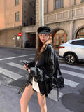 The Leather Coat Woman 2025 Spring And Autumn New Women's Small Leather Jacket Design Cool Taut Sister Early Autumn Top