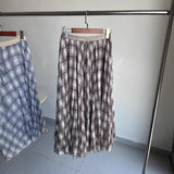 Korean Gentle Temperament Retro Lattice Loose Waist Loose A-Shaped Skirt Flexible Net Yarn Skirt