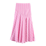 2026 Spring New Women's Fashion Casual Striped Loose Shirt Skirt 2710685