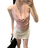 Korean Version Of The Neck Hanging Neck Sling Vest Women Summer 2025 New Sleeveless Slimming Back Cover On The Head Tide