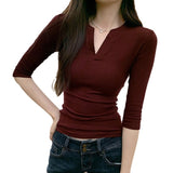 French Single Special To The V-Neck Shoulder Jersey Slimming Slimming 2025 Summer New Hooded
