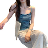 Spice Girl Style Slender Striped Vest T-Shirt Girl 2026 New Fry Street Unique And Beautiful Suspension