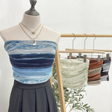 Sweet Cool Hottie Ultra-Short Umbilical Wrap Chest Sleeveless Coat Yarn Folding Tie Dye Chest Tight Waistcoat 8852
