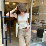 European Goods Explosion Fashion Fashion Shoulder Repair White Short-Sleeved T-Shirt Women's Summer 2025 New High-End Feel Blouse