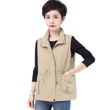 Ma Jia Women's Spring And Autumn Short Outer Vest 2025 New Large-Size Middle-Of-A-Year-Need Mother Leisurely Loose Horse Clip Shoulder Tide
