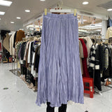 Heavy Industry Withered Leaves Folded Half-Body Skirt 2025 Spring And Summer New Glossy Irregular Big Swing Skirt And Ankle Long Skirt