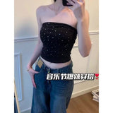 Spice Girls Music Festival Wears A Hot Diamond Tightness Without Strap Slings Slings Waists For Women's Summer Wrapping Bras Short Blouse
